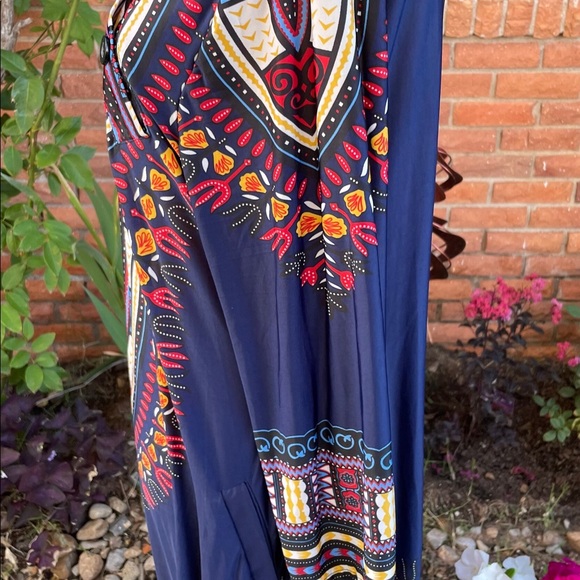 R & B Collections • Boho • Red/Blue • Geometric Design • Dress • Size X-Large - Picture 6 of 12